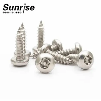 SS304 316 Soquete hexlobular Torx Pan Button Head Tamper Parafuso autorroscante